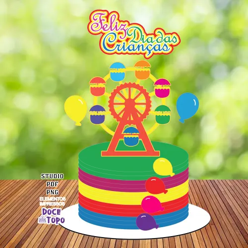 Topo de Bolo Dia das Crianças 03 Studio/PDF/PNG