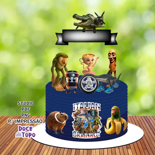 Topo de Bolo Brainrot 03 Studio/PDF/PNG