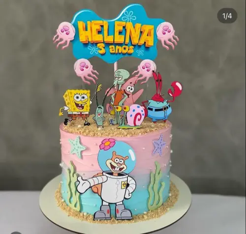 Topo de Bolo Bob Esponja 09 Studio/PDF/PNG