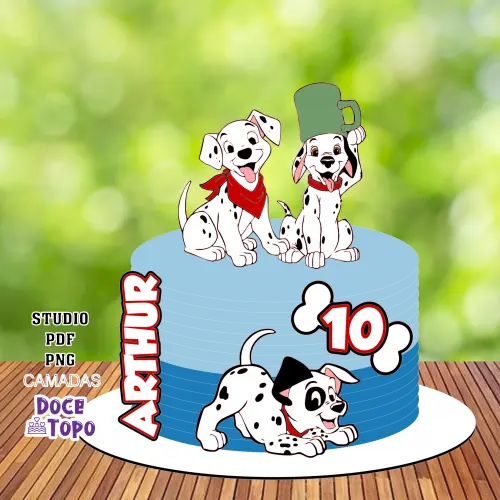 Topo de Bolo 101 Dalmatas 01 Studio/PDF/PNG