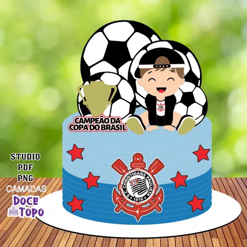 Topo de Bolo Corinthians 03 Studio/PDF/PNG