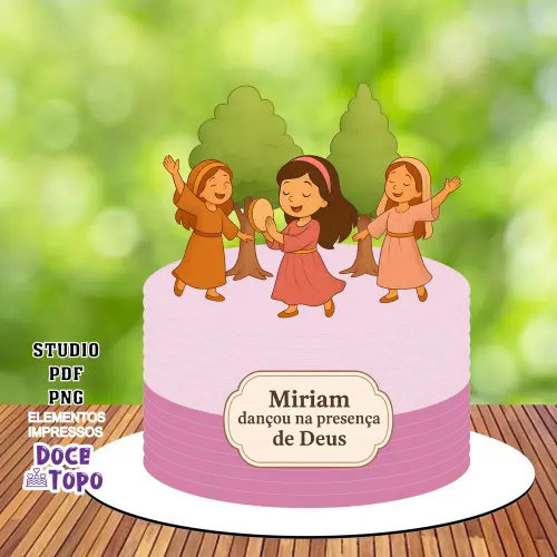 Topo de Bolo Cristão Miriam Studio/PDF/PNG