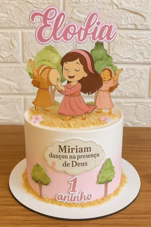 Topo de Bolo Cristão Miriam Studio/PDF/PNG