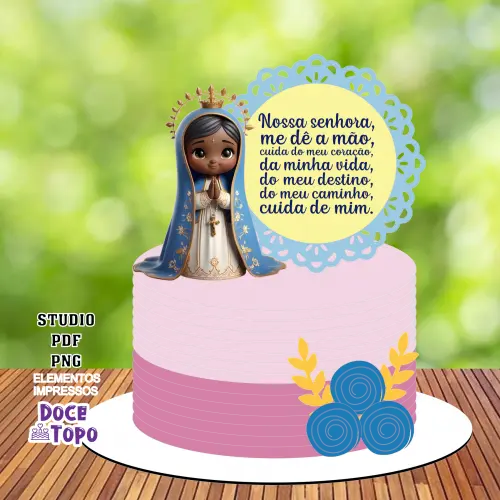 Topo de Bolo Nossa Senhora Aparecida 04 Studio/PDF/PNG