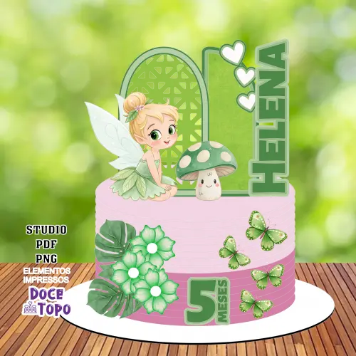 Topo de Bolo Sininho 01 Studio/PDF/PNG