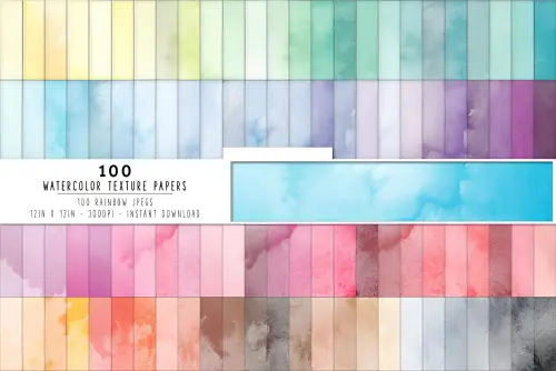 Kit Digital Png Papéis Digitais em Aquarela 01