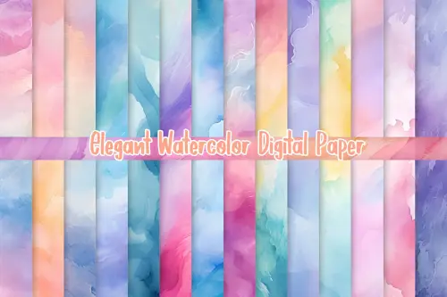 Kit Digital Png Papéis Digitais em Aquarela 02