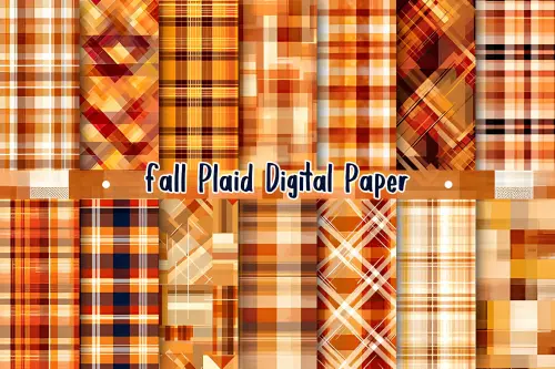 Kit Digital Png Papéis Digitais Xadrez de Outono 02