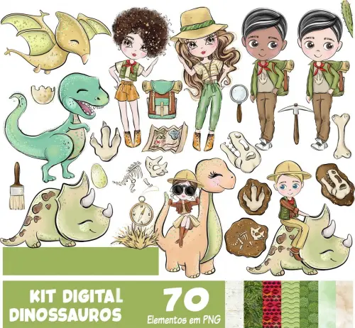 Kit Digital Png Dinossauros 04