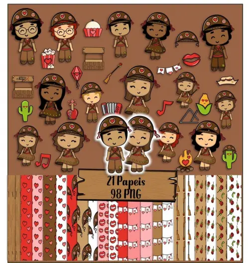 Kit Digital Png Papéis Digitais Festa Junina 05