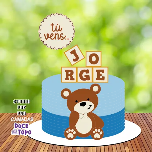 Topo de Bolo Chá de Bebê 06 Studio/PDF/PNG