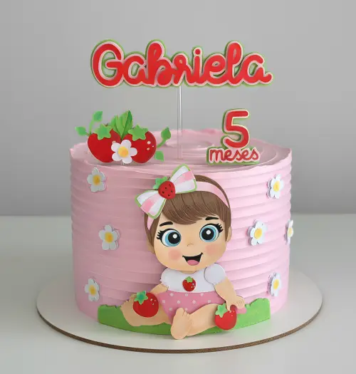 Topo de Bolo Frutinhas - Morango 01 Studio/PDF/PNG