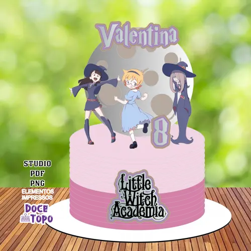Topo de Bolo Little Witch Academia 01 Studio/PDF/PNG