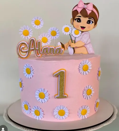 Topo de Bolo Margaridas 04 Studio/PDF/PNG