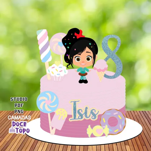 Topo de Bolo Vanellope 01 Studio/PDF/PNG