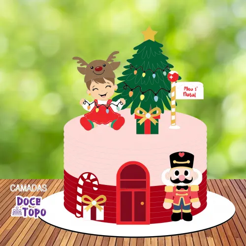 Topo de Bolo Natal 03 Somente Studio