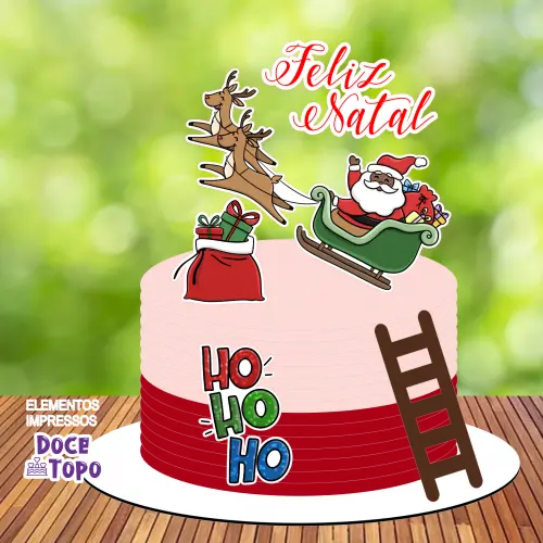 Topo de Bolo Natal 04 Somente Studio