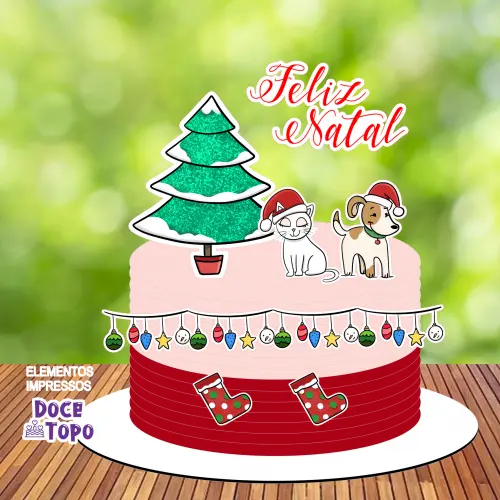 Topo de Bolo Natal 05 Somente Studio