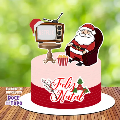 Topo de Bolo Natal 07 Somente Studio
