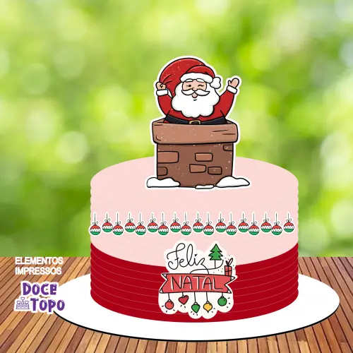 Topo de Bolo Natal 10 Somente Studio