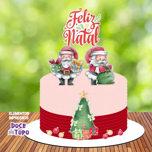 Topo de Bolo Natal 13 Somente Studio