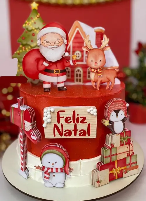 Topo de Bolo Natal 40 Somente Studio