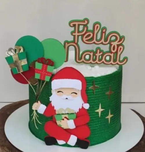 Topo de Bolo Natal 42 Somente Studio