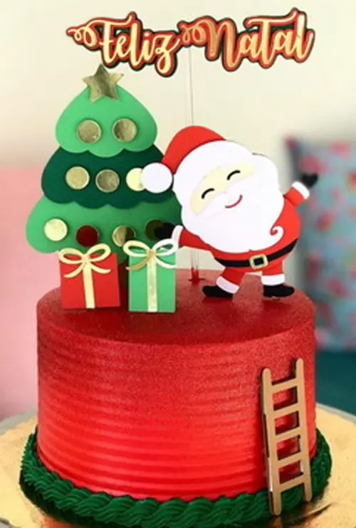 Topo de Bolo Natal 43 Somente Studio