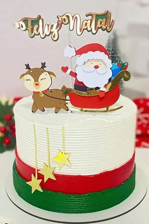 Topo de Bolo Natal 47 Somente Studio