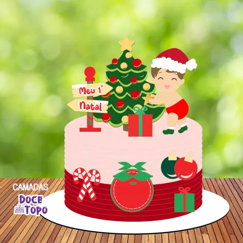 Topo de Bolo Natal 49 Somente Studio