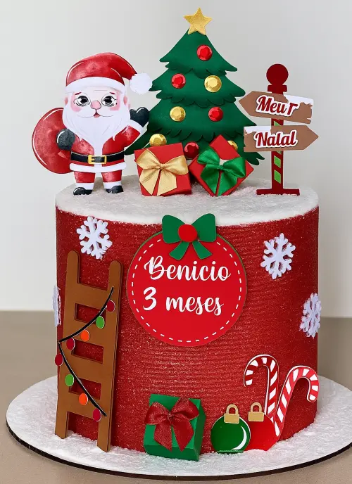 Topo de Bolo Natal 51 Somente Studio