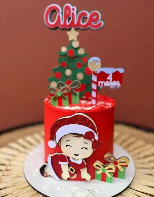 Topo de Bolo Natal 55 Somente Studio