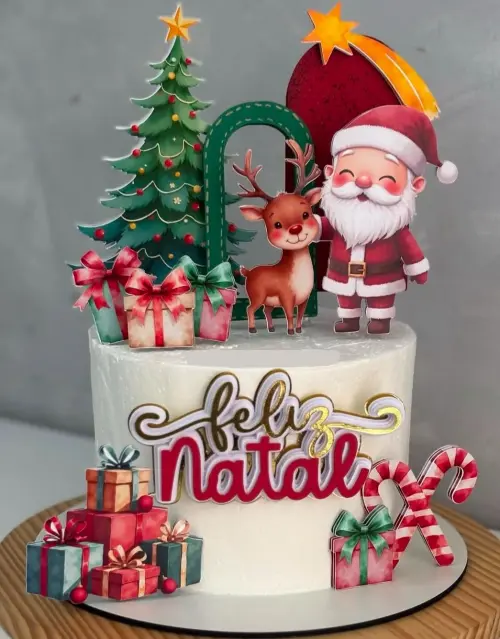 Topo de Bolo Natal 57 Somente Studio