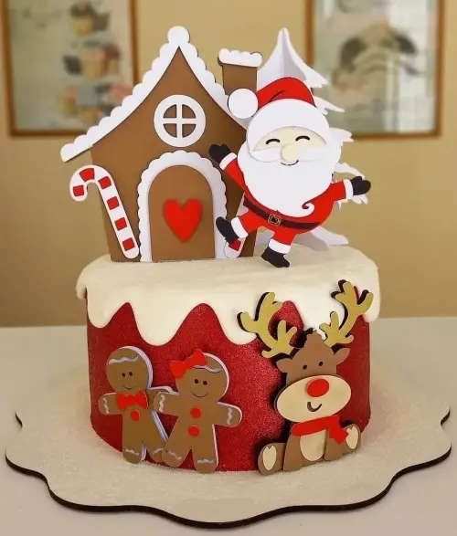 Topo de Bolo Natal 58 Somente Studio