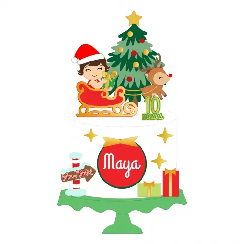 Topo de Bolo Natal 67 Somente Studio