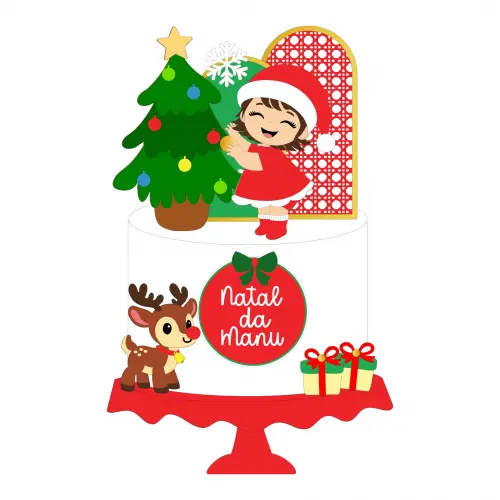 Topo de Bolo Natal 68 Somente Studio