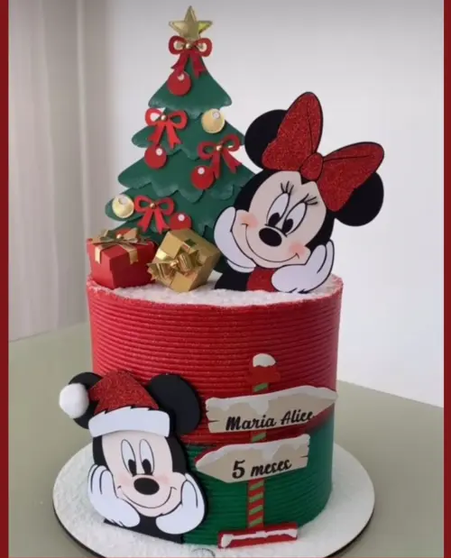 Topo de Bolo Natal Mickey 02 Somente Studio