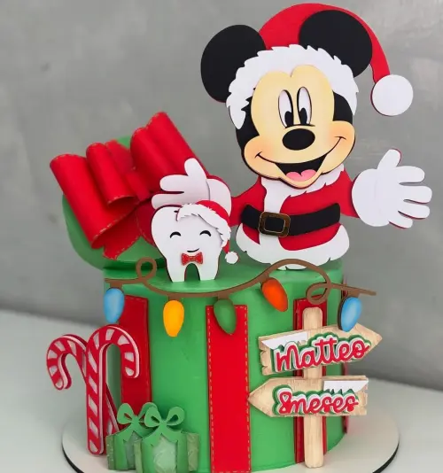 Topo de Bolo Natal Mickey 03 Somente Studio