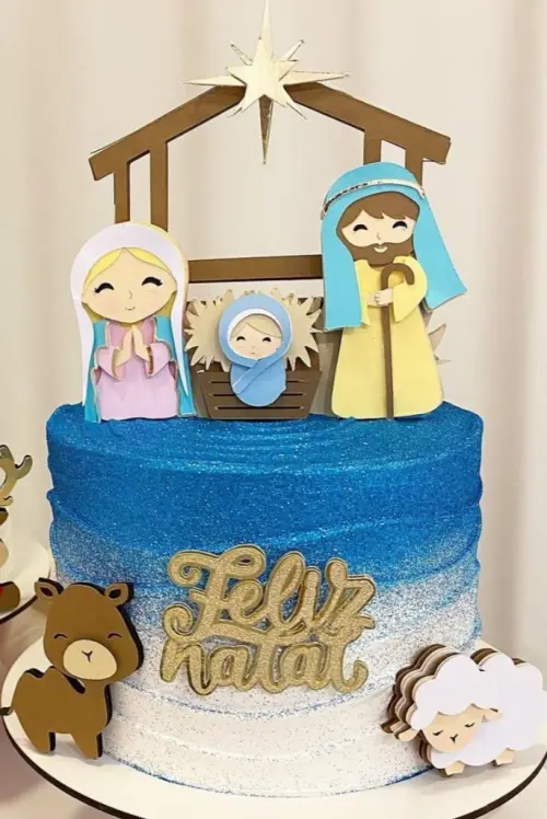 Topo de Bolo Natal Presépio 08 Somente Studio