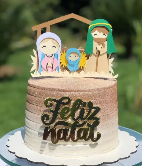 Topo de Bolo Natal Presépio 08 Somente Studio