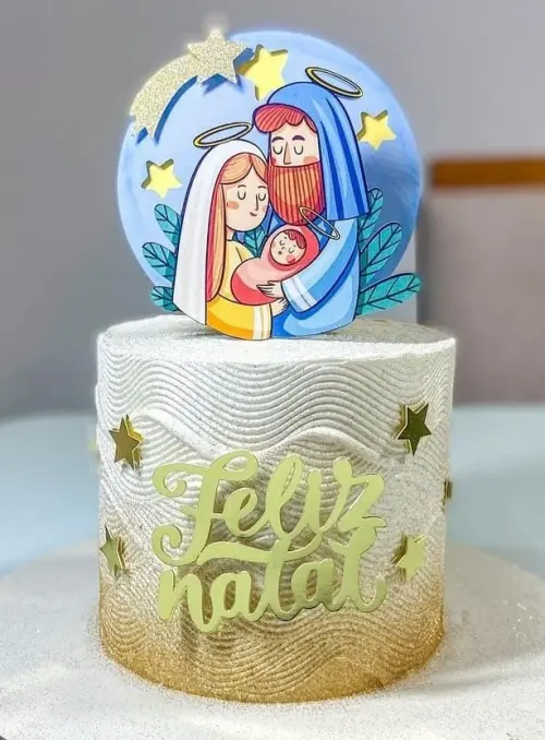 Topo de Bolo Natal Presépio 09 Somente Studio