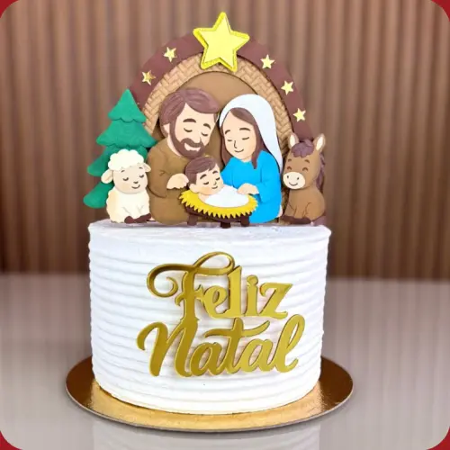 Topo de Bolo Natal Presépio 15 Somente Studio