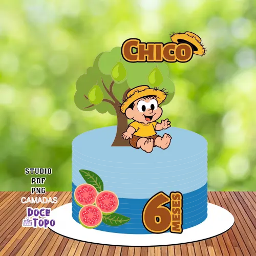 Topo de Bolo Chico Bento Baby 02 Studio/PDF/PNG