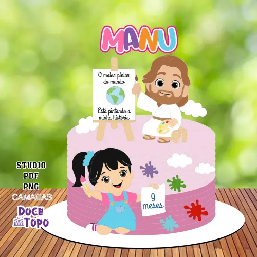 Topo de Bolo O Maior Pintor do Mundo 03 Studio/PDF/PNG