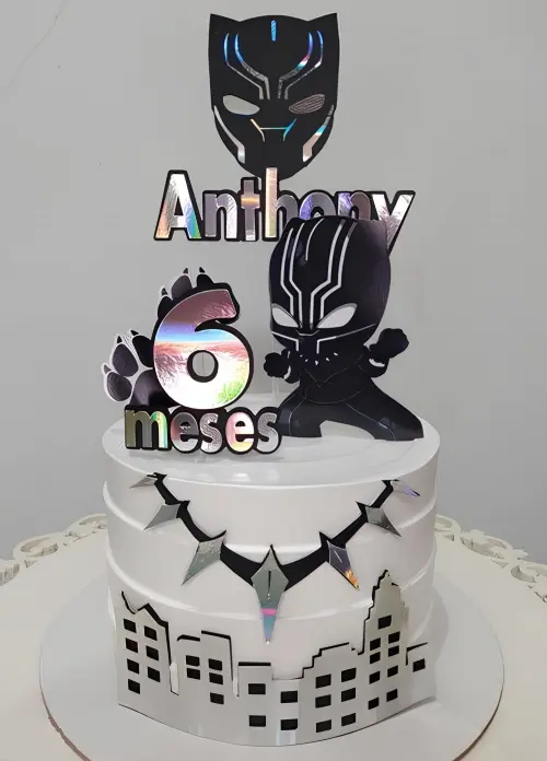 Topo de Bolo Pantera Negra 01 Studio/PDF/PNG