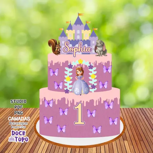Topo de Bolo Princesa Sofia 03 Studio/PDF/PNG