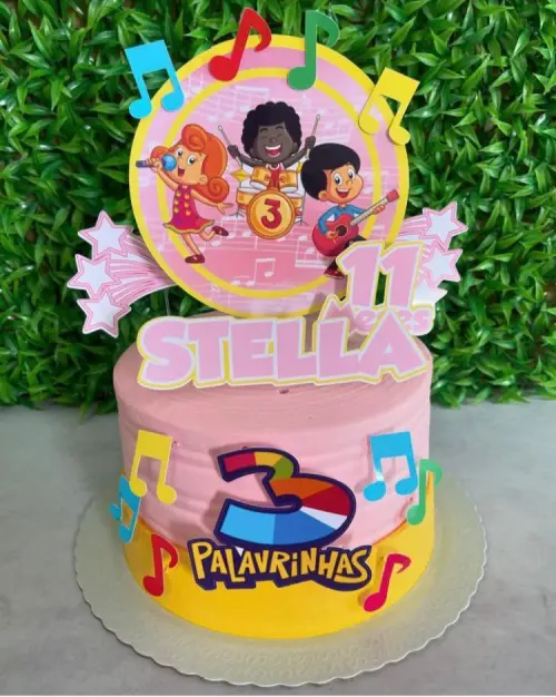 Topo de Bolo 3 Palavrinhas 05 Somente Studio