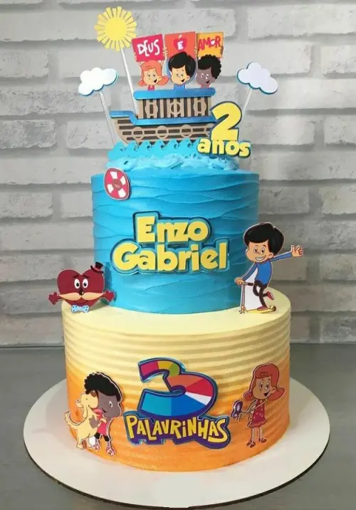 Topo de Bolo 3 Palavrinhas 06 Somente Studio