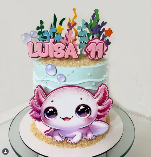 Topo de Bolo Axolote 02 Studio/PDF/PNG