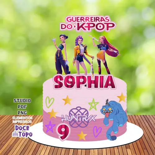 Topo de Bolo Guerreiras do K-Pop 09 Studio/PDF/PNG